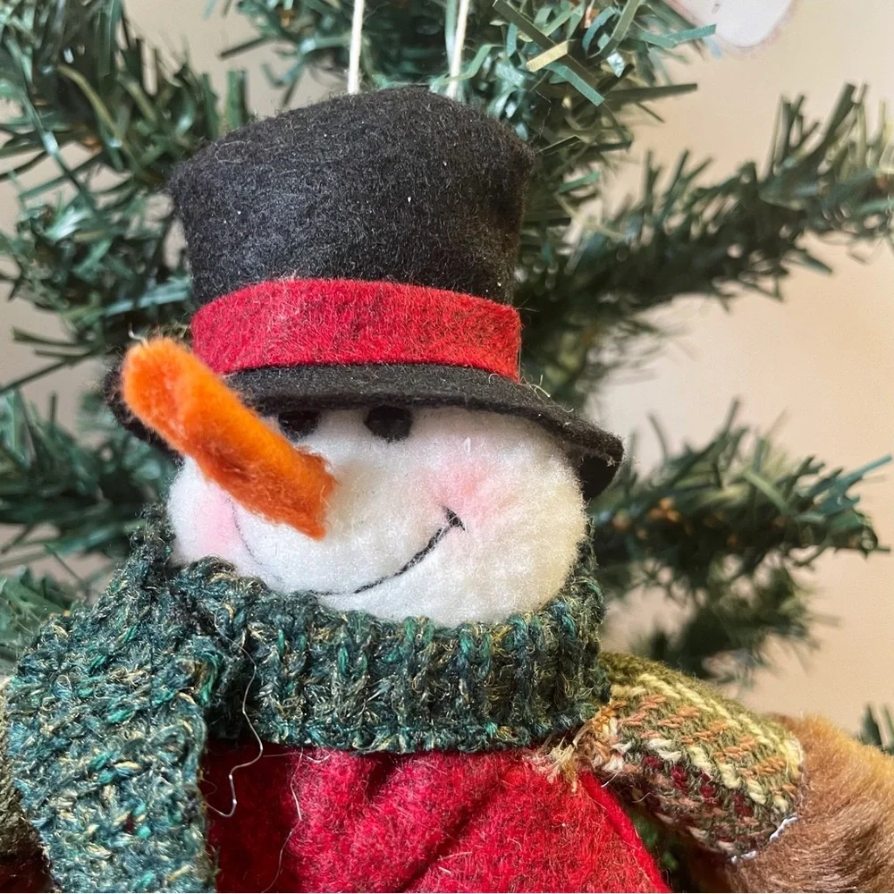 Lot of 4 Christmas Tree Ornaments Snowman, Santa, Toy Soldier, Orb